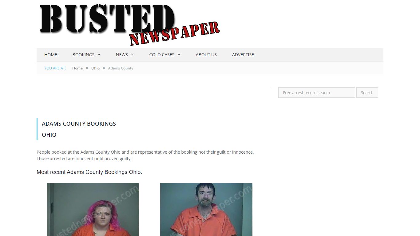 Adams County, OH Mugshots - BUSTEDNEWSPAPER.COM